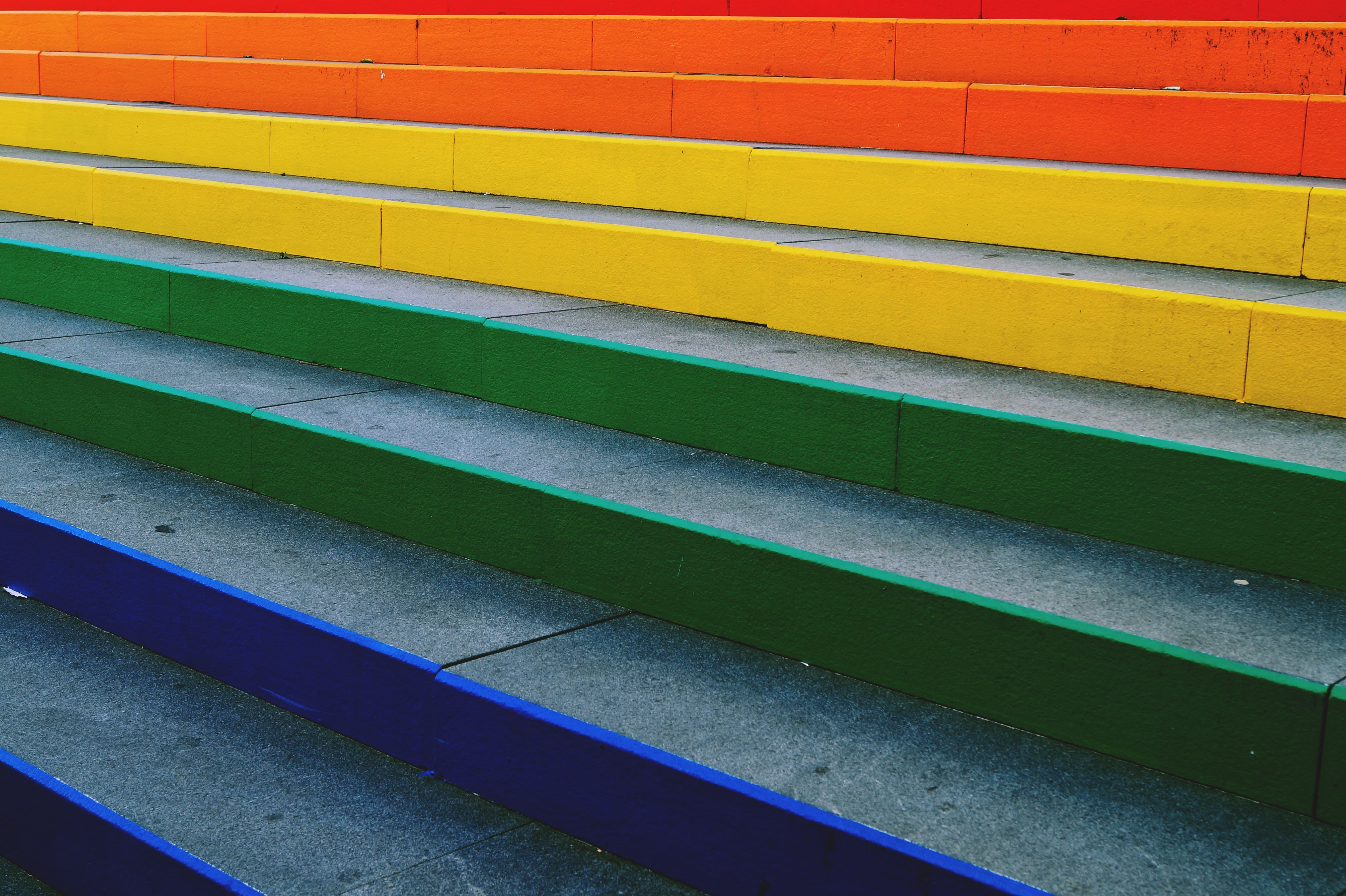 five six multi coloured steps