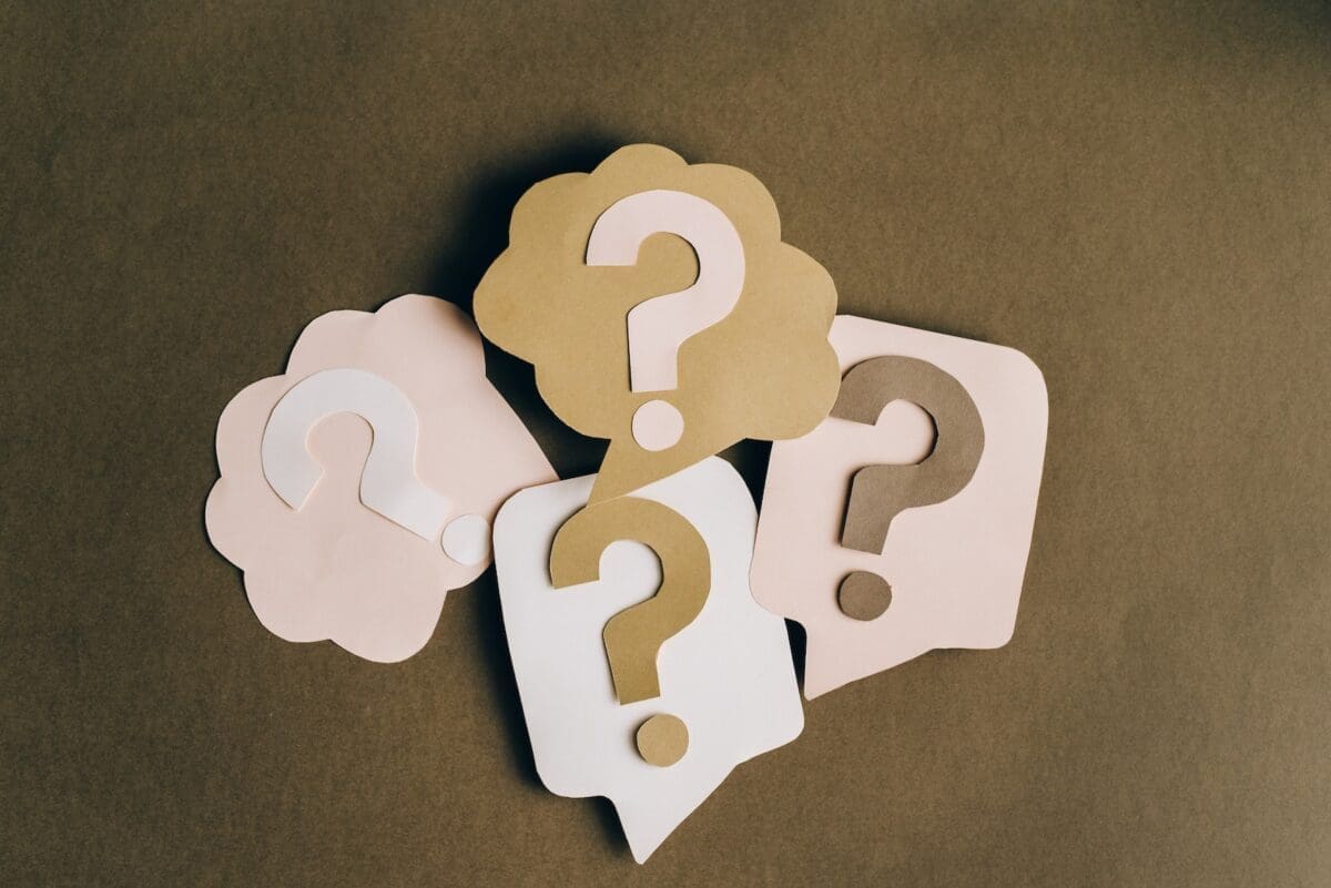four Question Marks on Paper Crafts